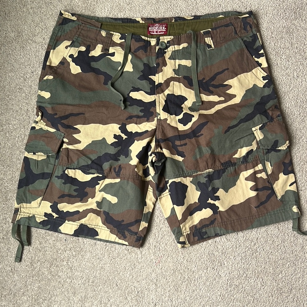 Matchstick Camo Cargo Shorts